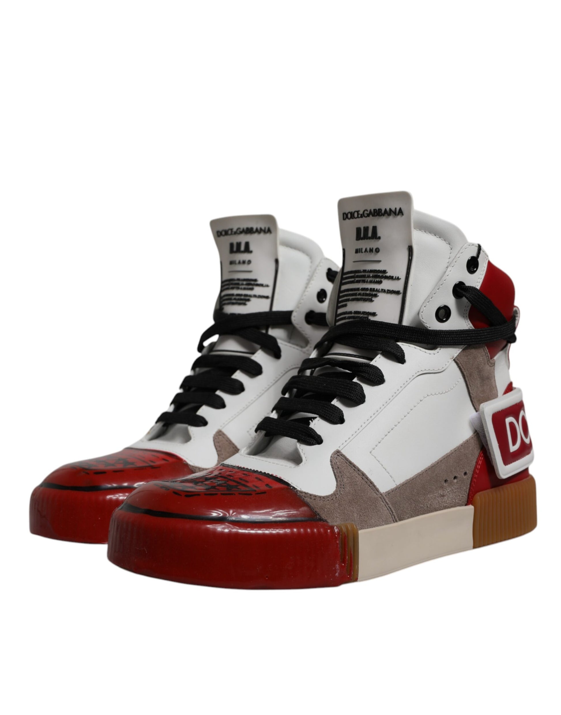 Dolce & Gabbana Multicolor Leather High Top Sneakers Shoes Dolce & Gabbana