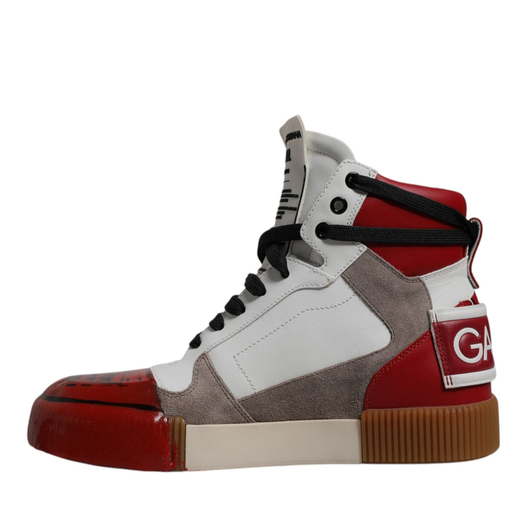 Dolce & Gabbana Multicolor Leather High Top Sneakers Shoes