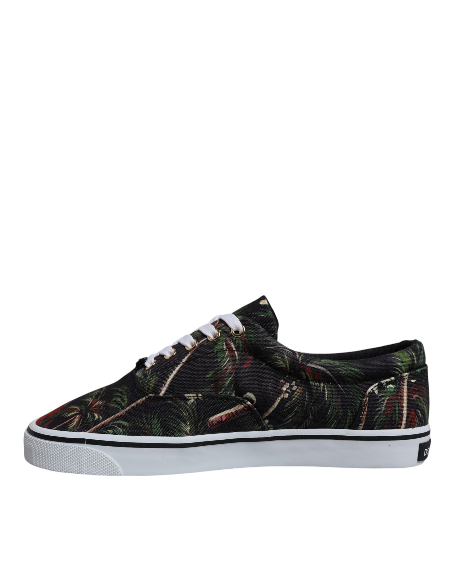 Dolce & Gabbana Black Tropical Print Low Top Sneakers Shoes Dolce & Gabbana