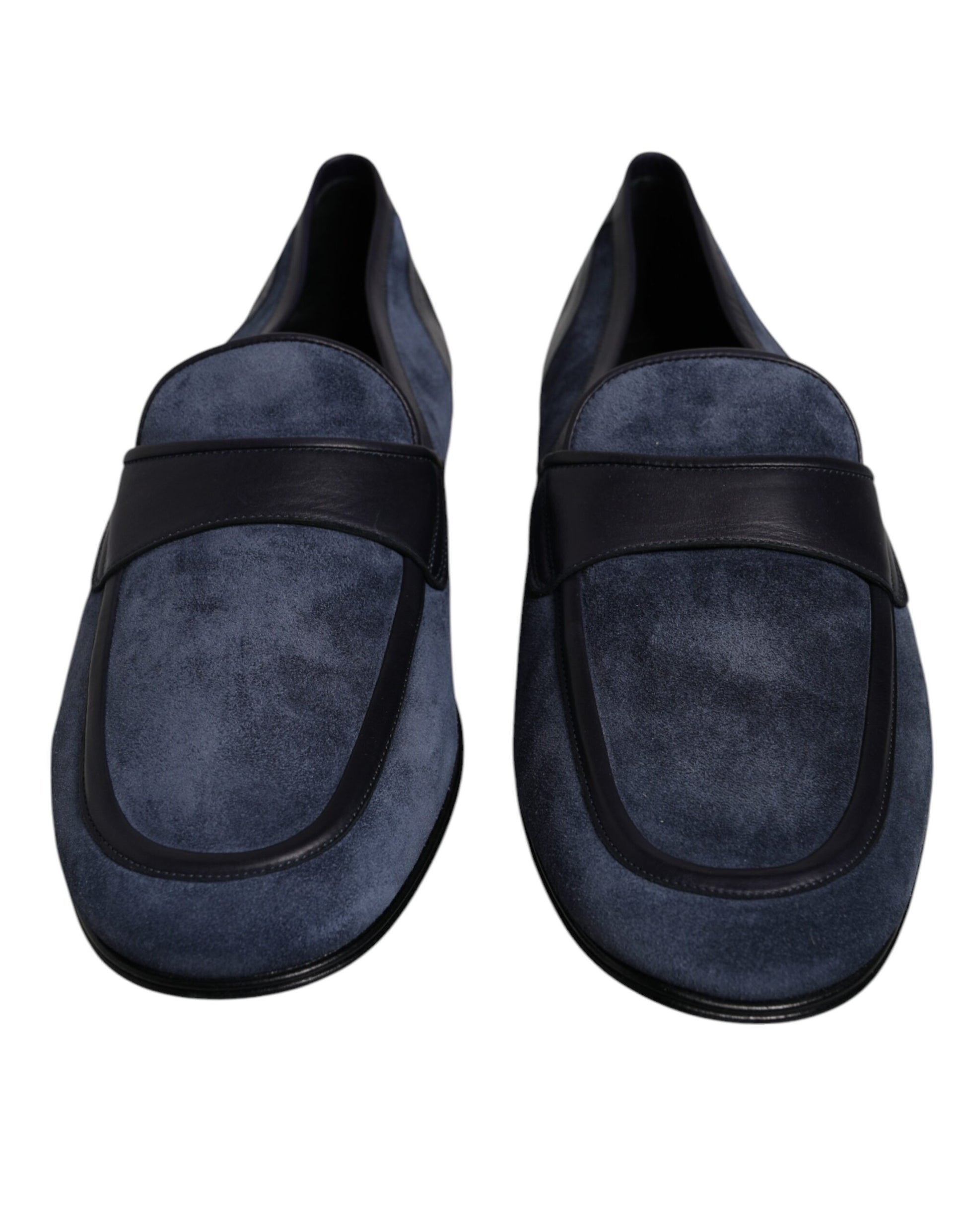 Dolce & Gabbana Blue Suede Leather Shoes Loafer Moccasin Shoes Dolce & Gabbana