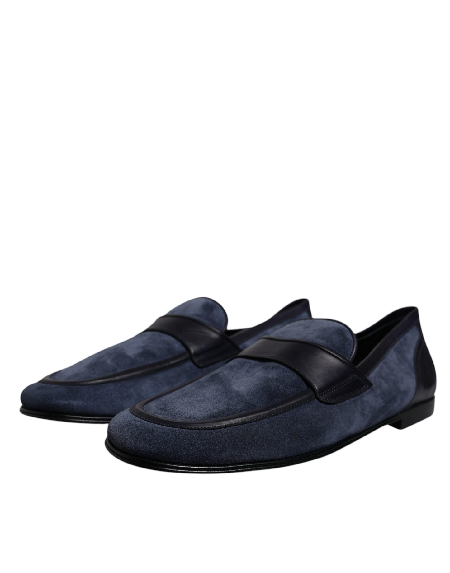 Dolce & Gabbana Blue Suede Leather Shoes Loafer Moccasin Shoes Dolce & Gabbana