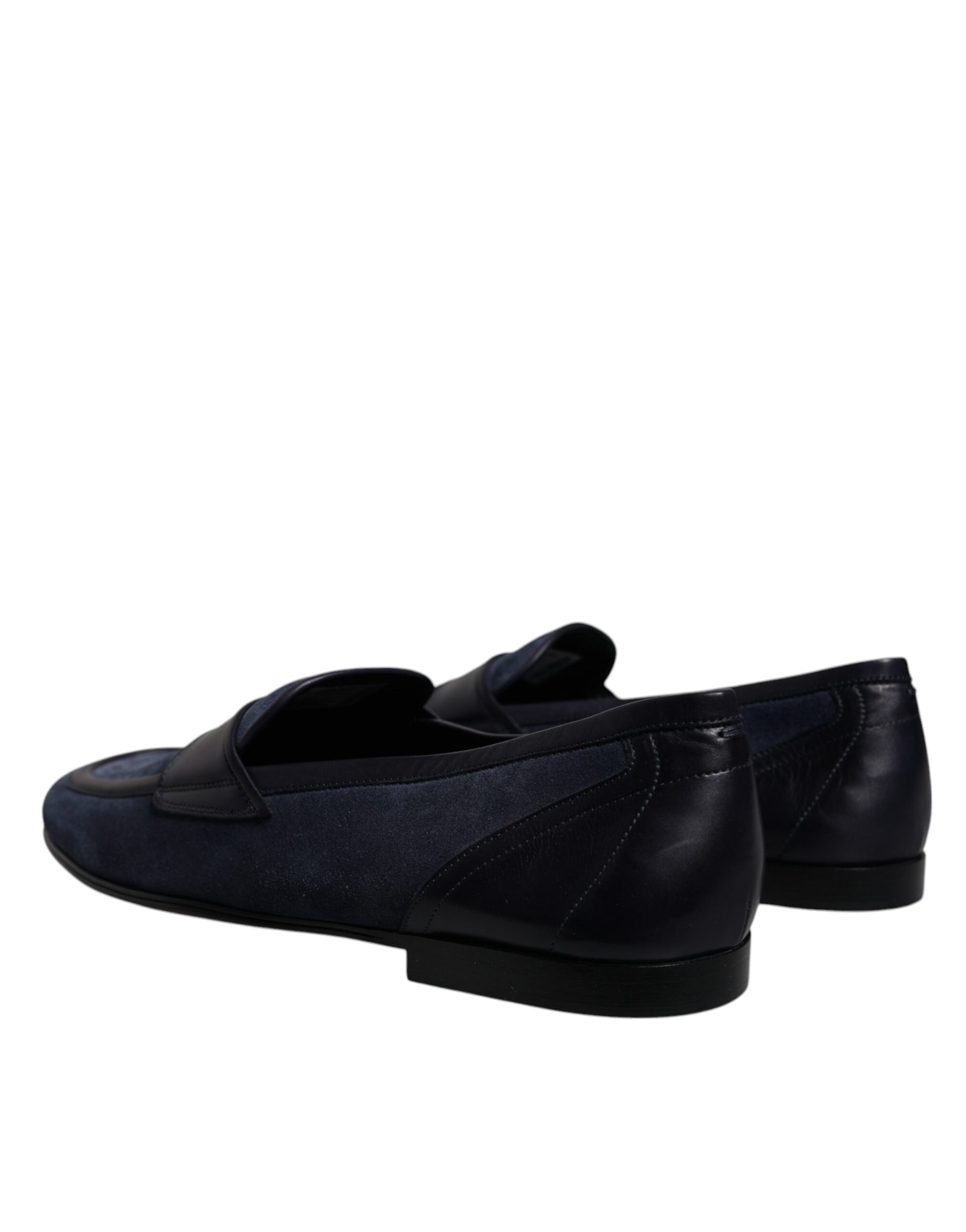 Dolce & Gabbana Blue Suede Leather Shoes Loafer Moccasin Shoes Dolce & Gabbana
