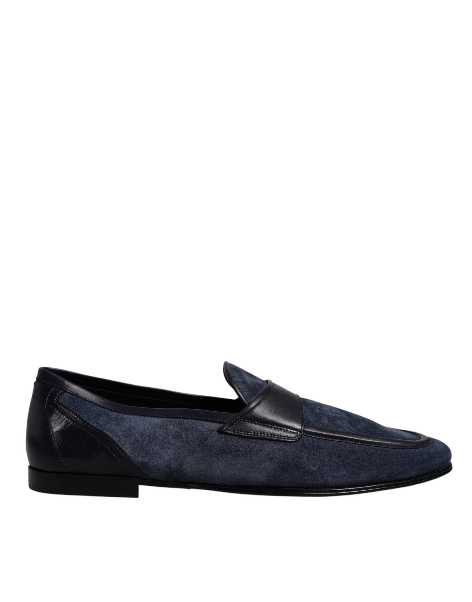 Dolce & Gabbana Blue Suede Leather Shoes Loafer Moccasin Shoes Dolce & Gabbana