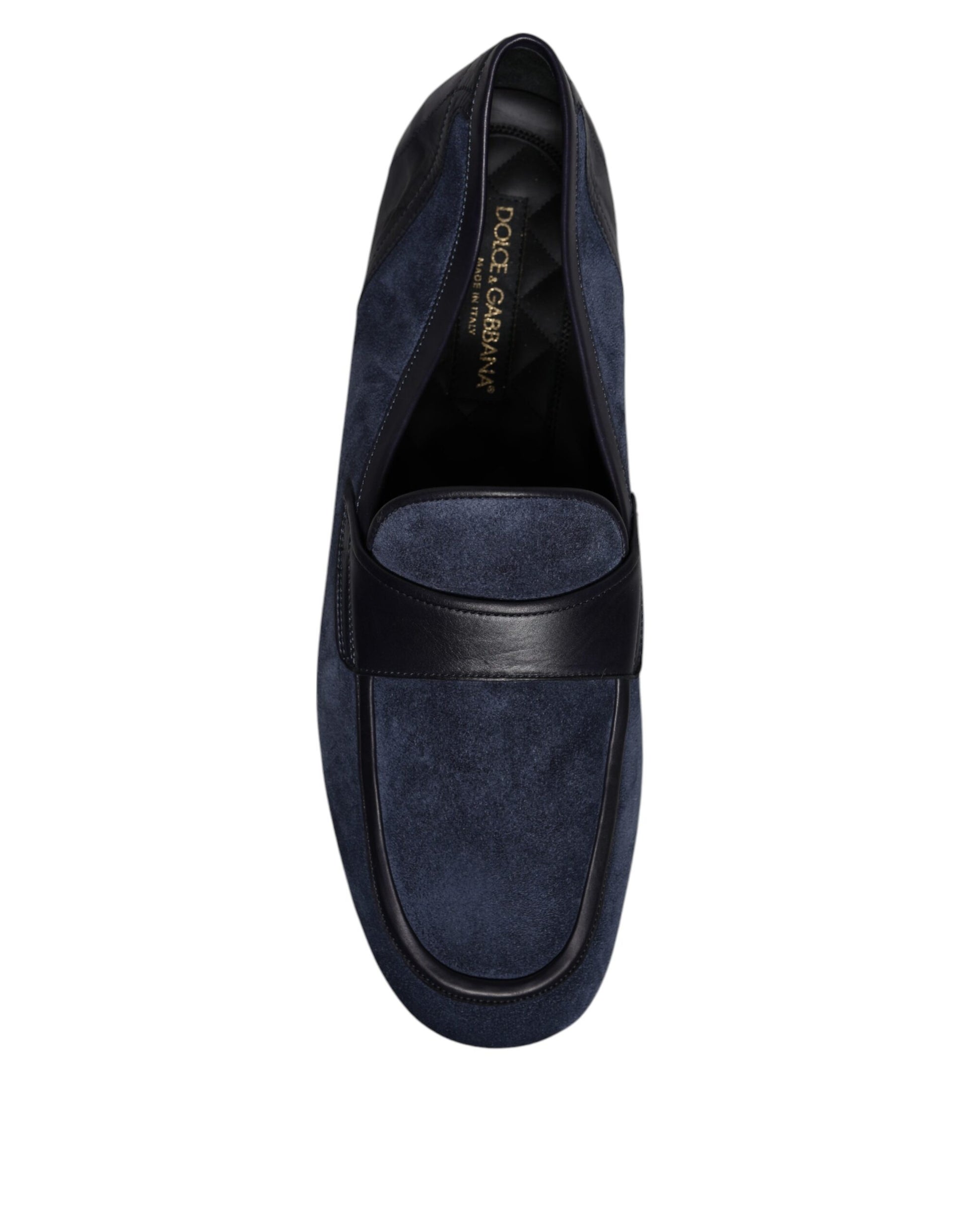 Dolce & Gabbana Blue Suede Leather Shoes Loafer Moccasin Shoes Dolce & Gabbana