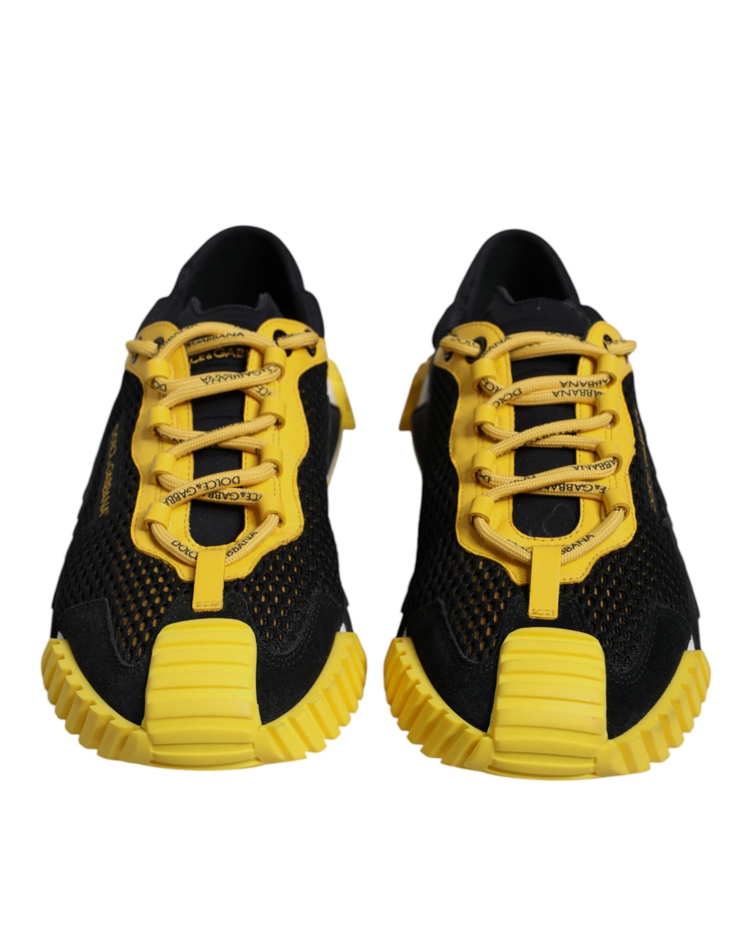 Dolce & Gabbana Black Yellow Low Top NS1 Sneakers Shoes Dolce & Gabbana