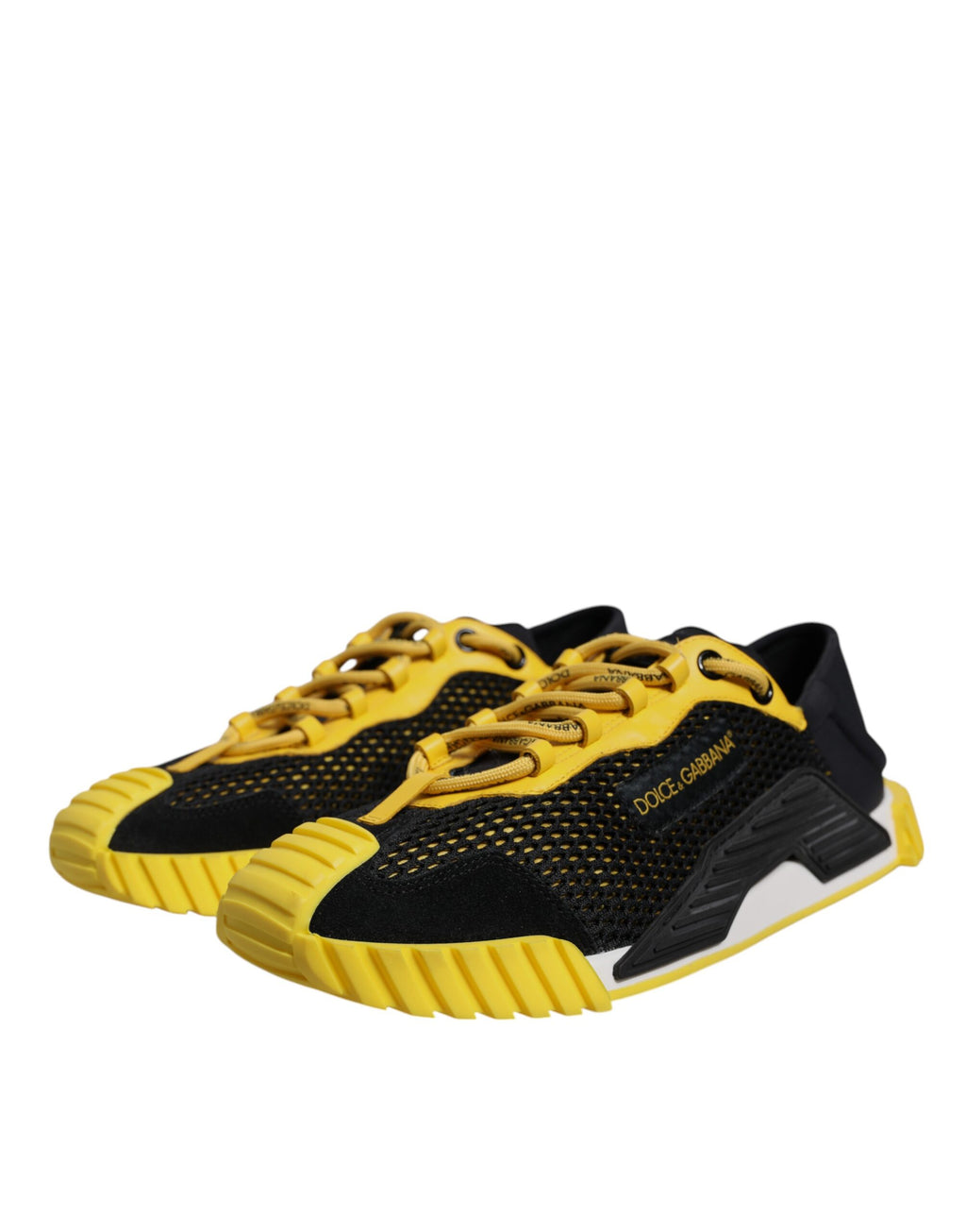 Dolce & Gabbana Black Yellow Low Top NS1 Sneakers Shoes - Eljoys Fashion 