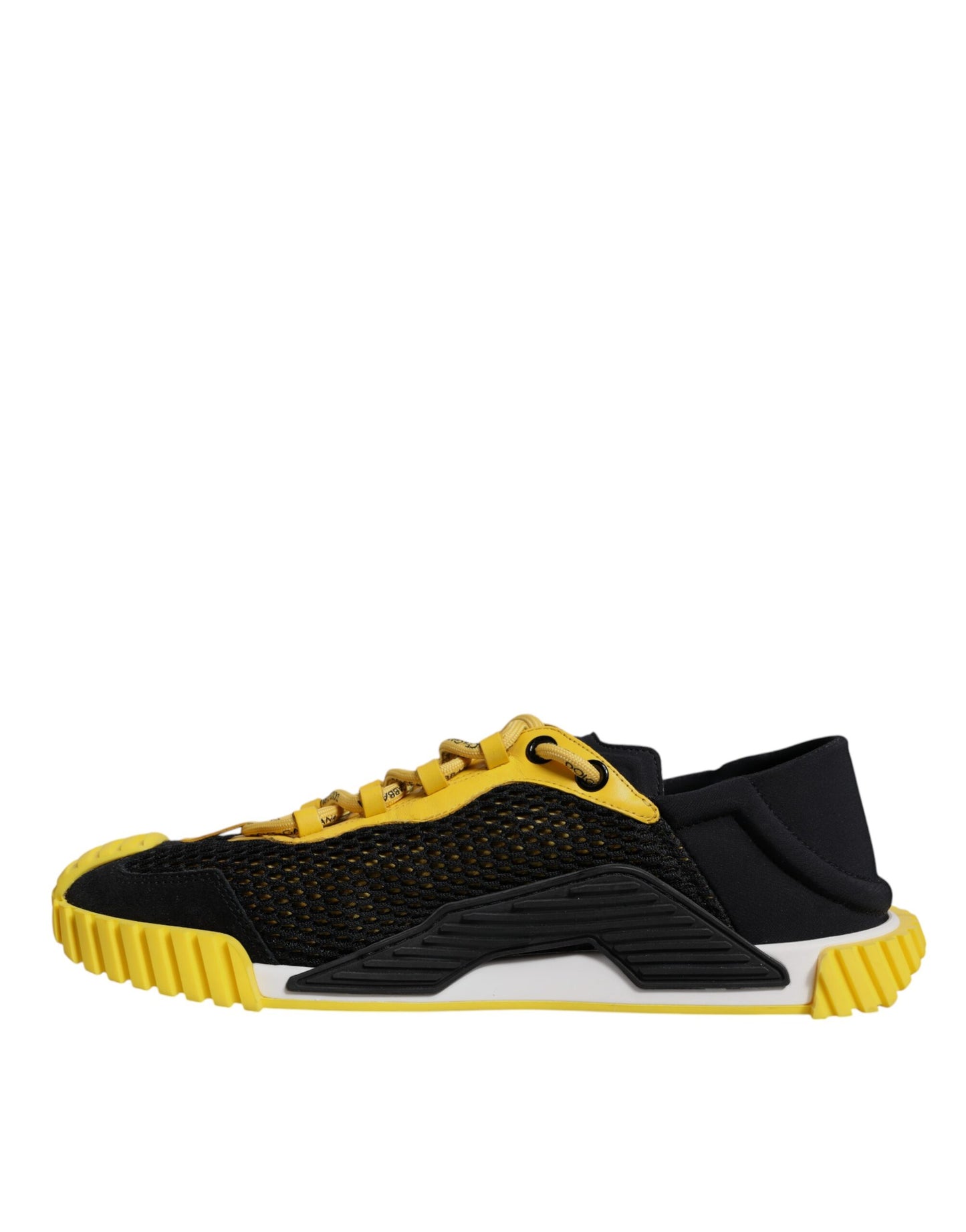Dolce & Gabbana Black Yellow Low Top NS1 Sneakers Shoes Dolce & Gabbana