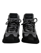 Dolce & Gabbana Gray Black NS1 High Top Boots Sneakers Shoes - Eljoys Fashion 