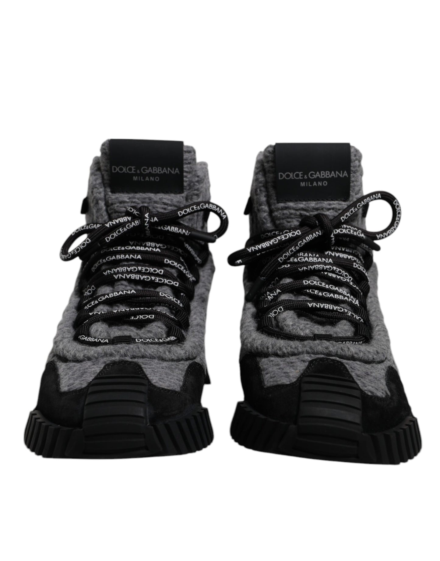 Dolce & Gabbana Gray Black NS1 High Top Boots Sneakers Shoes Dolce & Gabbana
