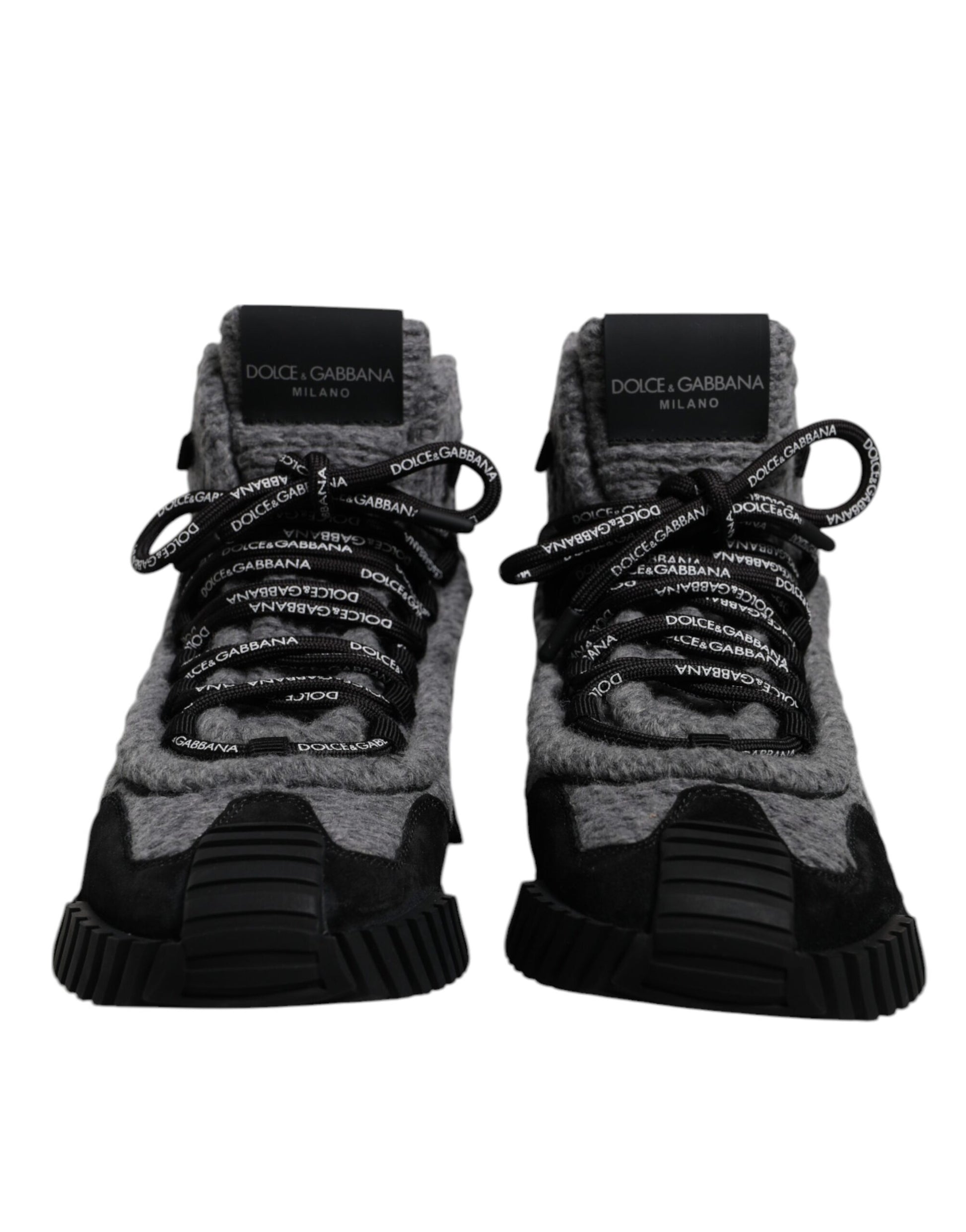 Dolce & Gabbana Gray Black NS1 High Top Boots Sneakers Shoes Dolce & Gabbana