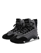 Dolce & Gabbana Gray Black NS1 High Top Boots Sneakers Shoes - Eljoys Fashion 
