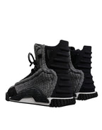 Dolce & Gabbana Gray Black NS1 High Top Boots Sneakers Shoes - Eljoys Fashion 