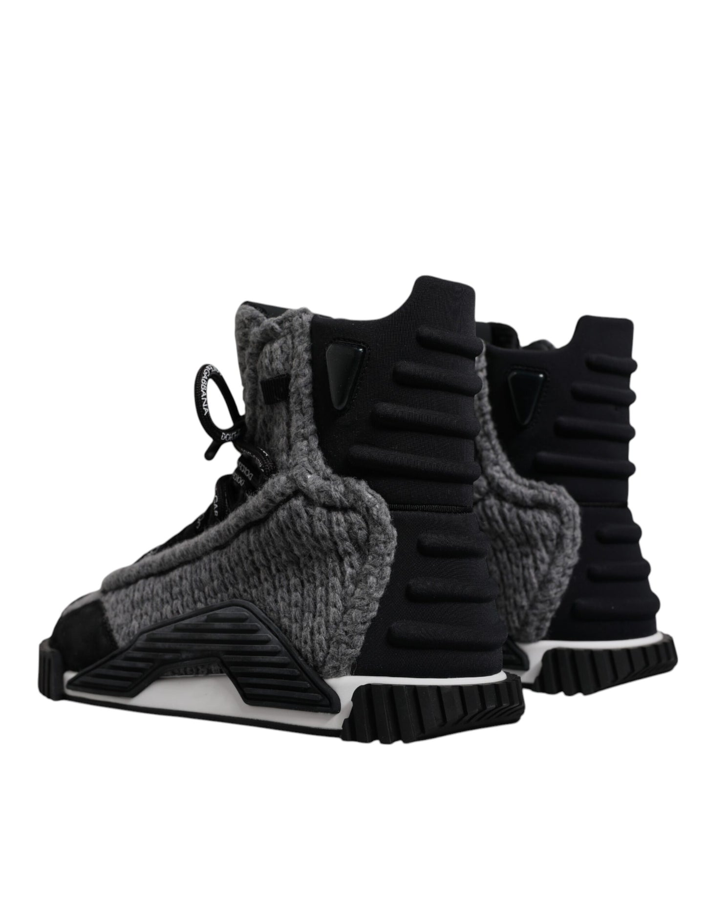 Dolce & Gabbana Gray Black NS1 High Top Boots Sneakers Shoes Dolce & Gabbana