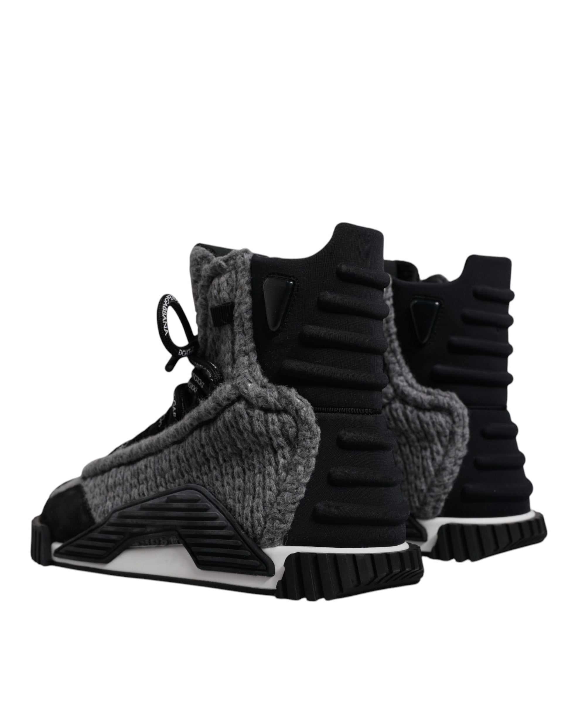Dolce & Gabbana Gray Black NS1 High Top Boots Sneakers Shoes Dolce & Gabbana