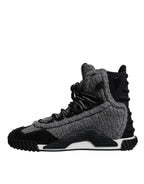 Dolce & Gabbana Gray Black NS1 High Top Boots Sneakers Shoes - Eljoys Fashion 