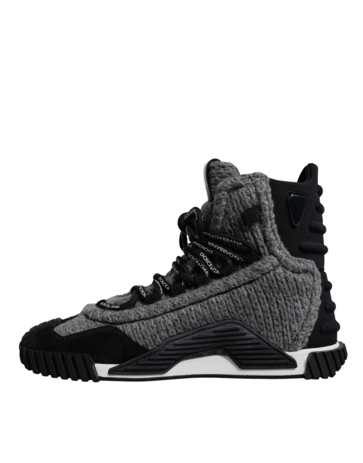 Dolce & Gabbana Gray Black NS1 High Top Boots Sneakers Shoes - Eljoys Fashion 