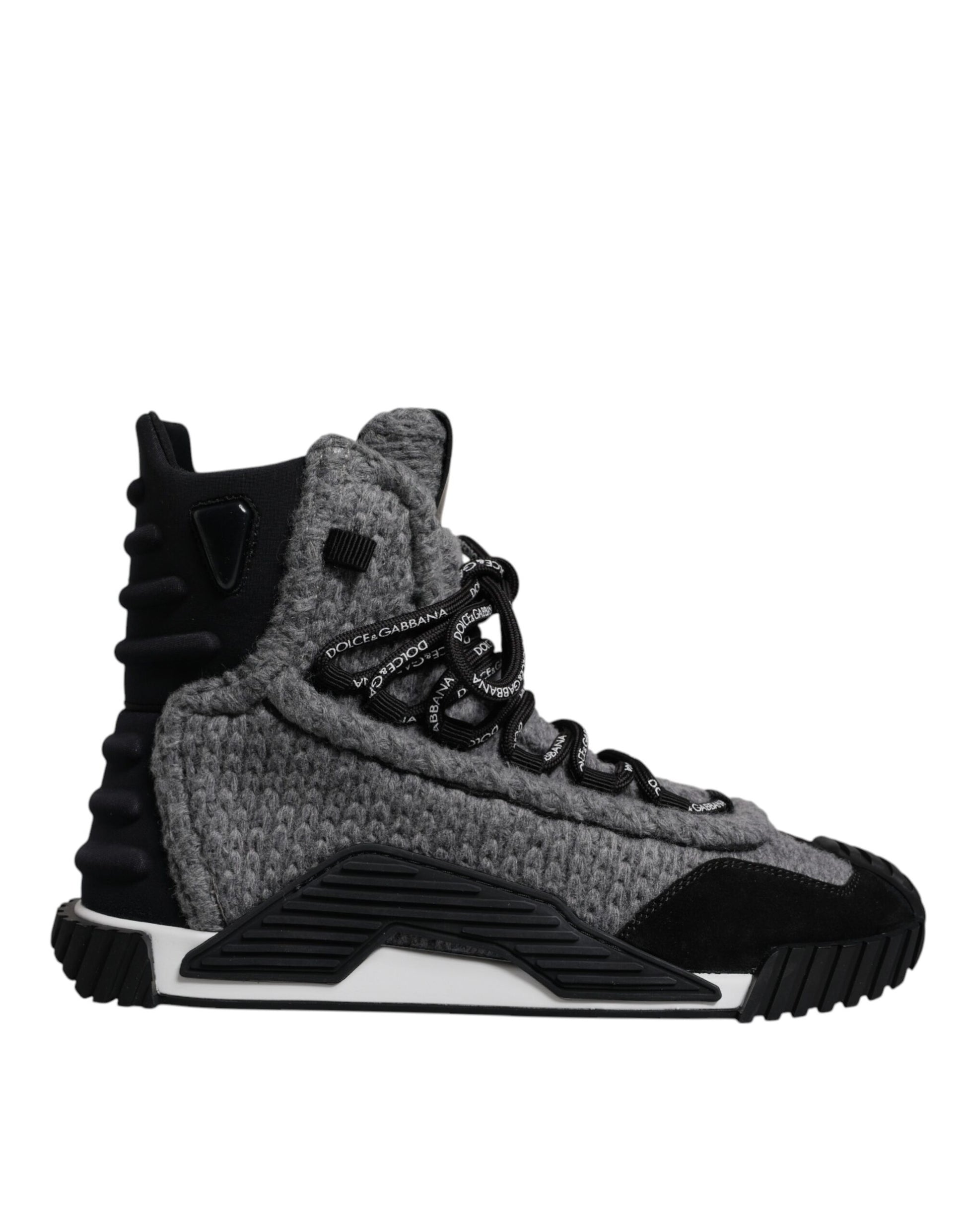Dolce & Gabbana Gray Black NS1 High Top Boots Sneakers Shoes Dolce & Gabbana
