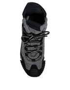 Dolce & Gabbana Gray Black NS1 High Top Boots Sneakers Shoes - Eljoys Fashion 
