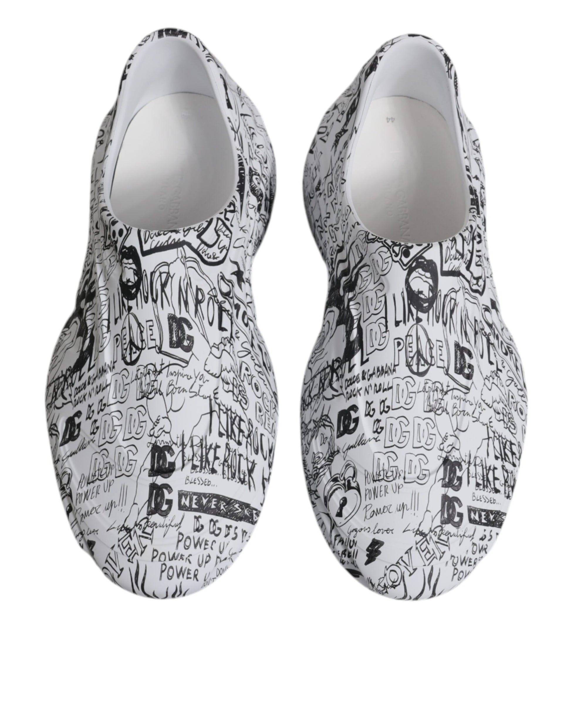 Dolce & Gabbana White Black Graffiti Daymaster Sneakers Shoes Dolce & Gabbana