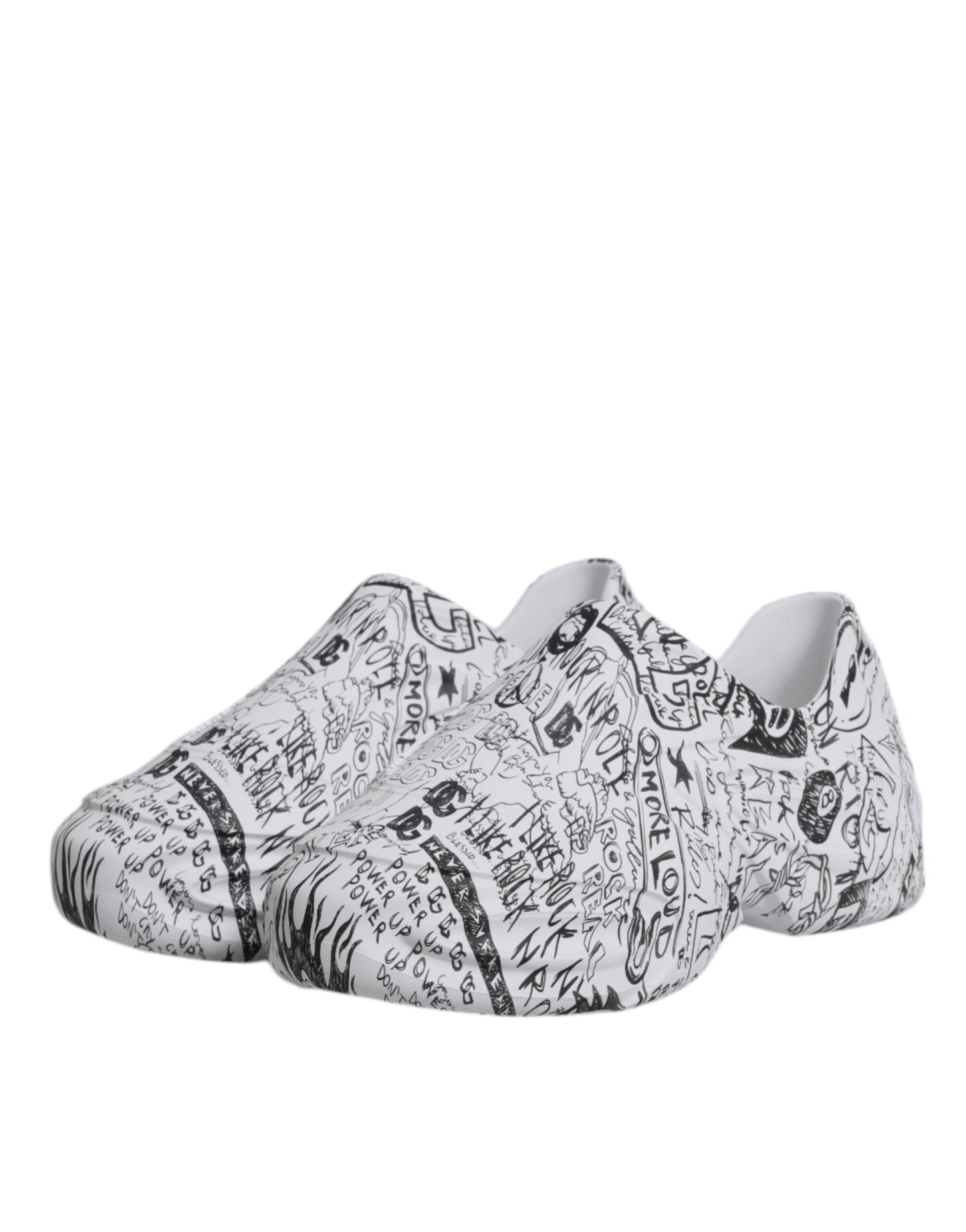 Dolce & Gabbana White Black Graffiti Daymaster Sneakers Shoes Dolce & Gabbana