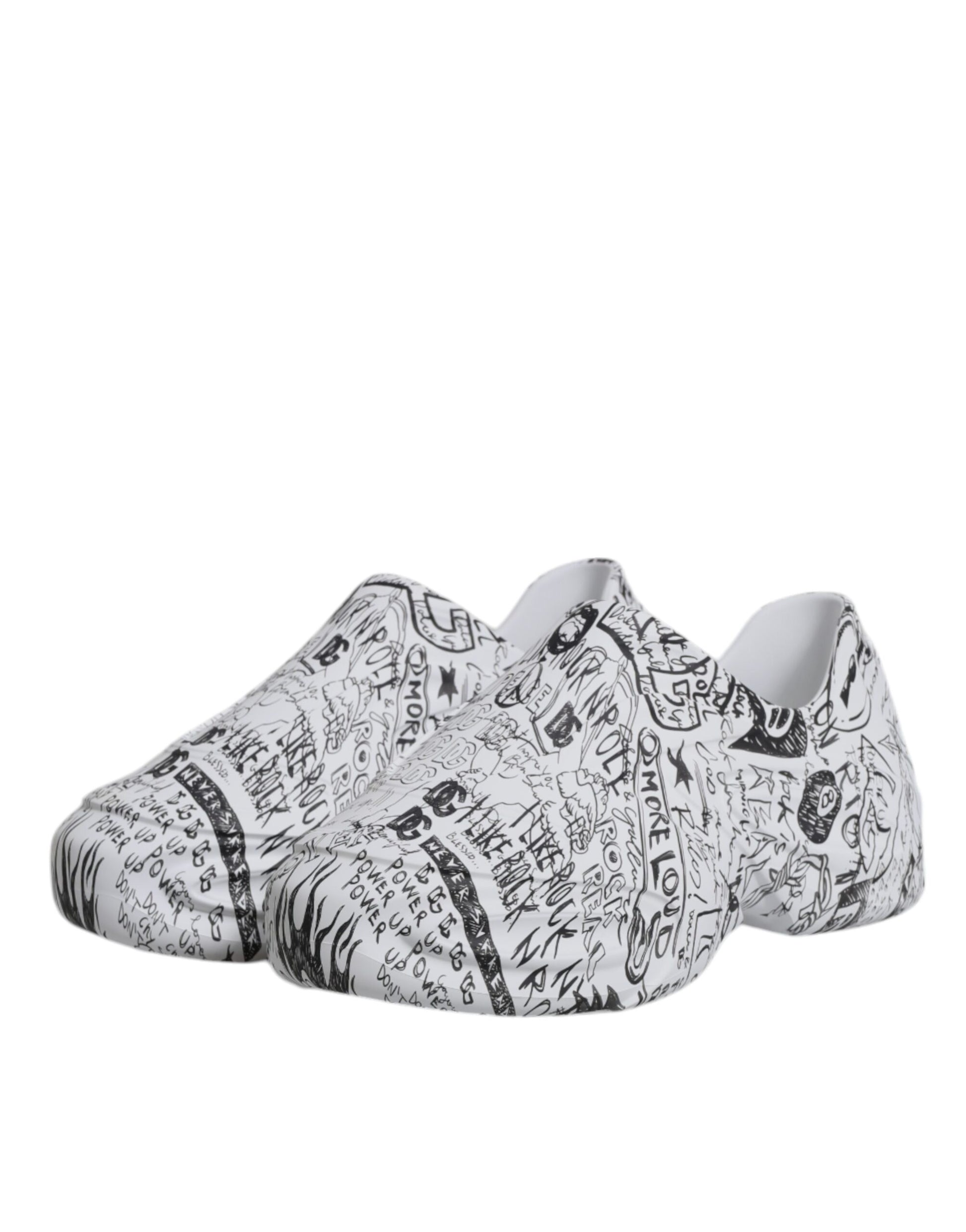 Dolce & Gabbana White Black Graffiti Daymaster Sneakers Shoes Dolce & Gabbana