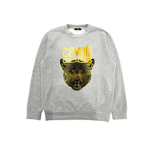 Cavalli Class Gray Polyester Men Sweater Cavalli Class