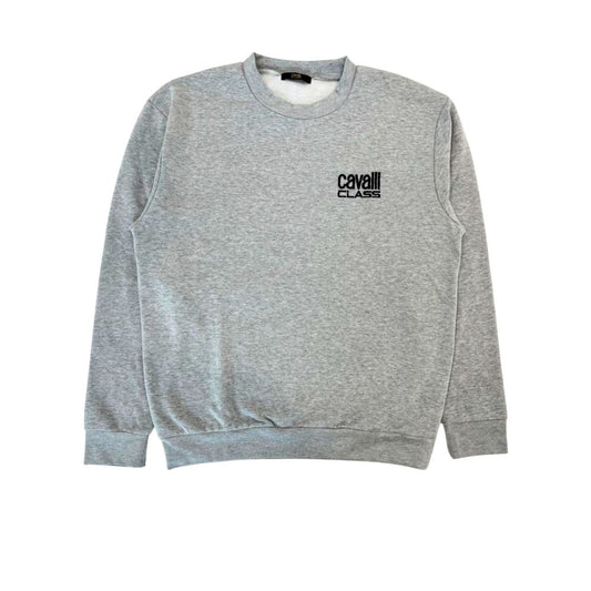 Cavalli Class Gray Polyester Men Hoodie Cavalli Class