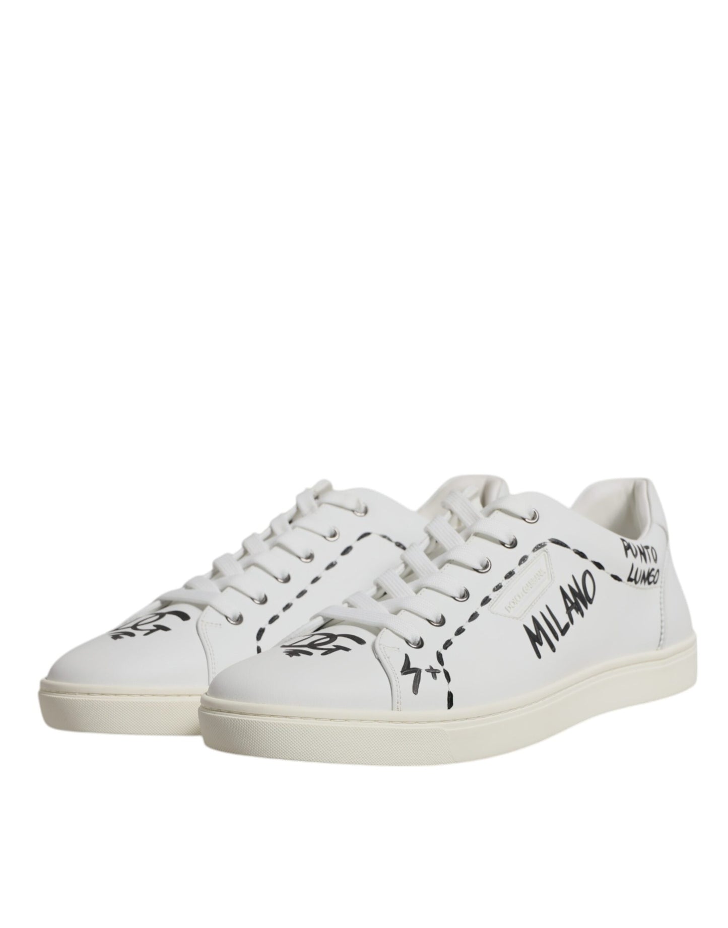 Dolce & Gabbana White Leather Milano Low Top Sneakers Shoes Dolce & Gabbana