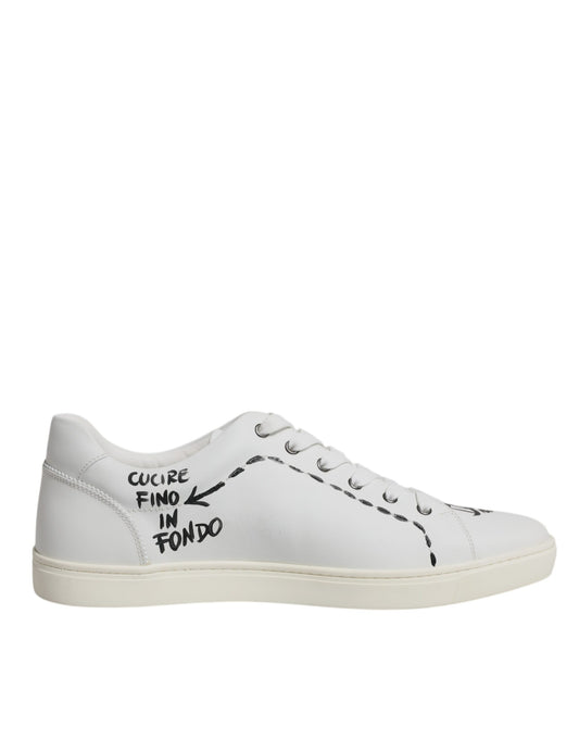 Dolce & Gabbana White Leather Milano Low Top Sneakers Shoes Dolce & Gabbana