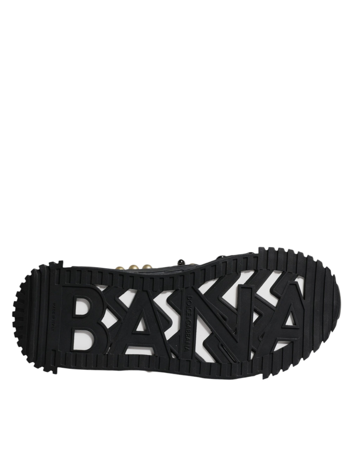 Dolce & Gabbana Black Leather Studded Slides Sandals Shoes - Eljoys Fashion 