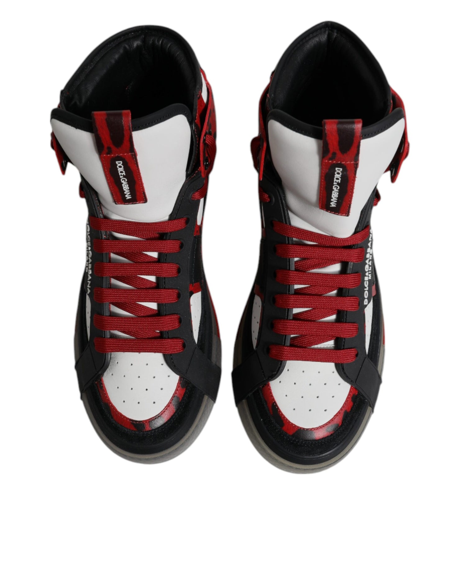 Dolce & Gabbana Multicolor Leather High Top Sneakers Shoes Dolce & Gabbana