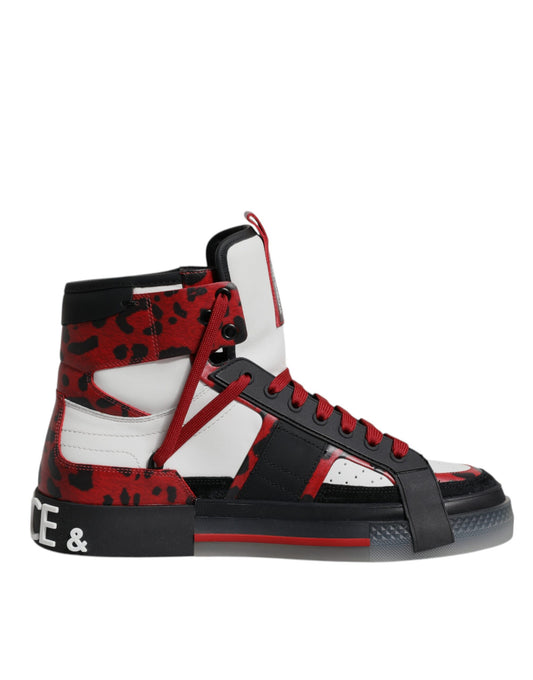Dolce & Gabbana Multicolor Leather High Top Sneakers Shoes Dolce & Gabbana
