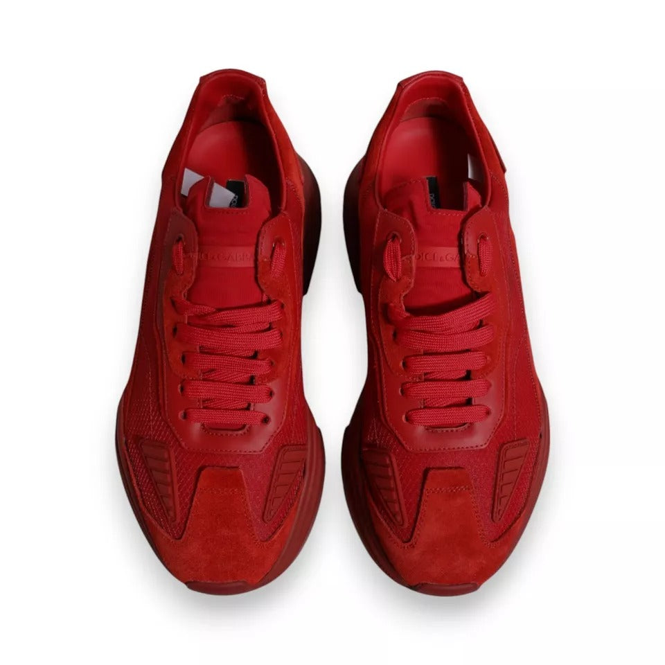 Dolce & Gabbana Red Leather Daymaster Low Top Sneakers Shoes Dolce & Gabbana