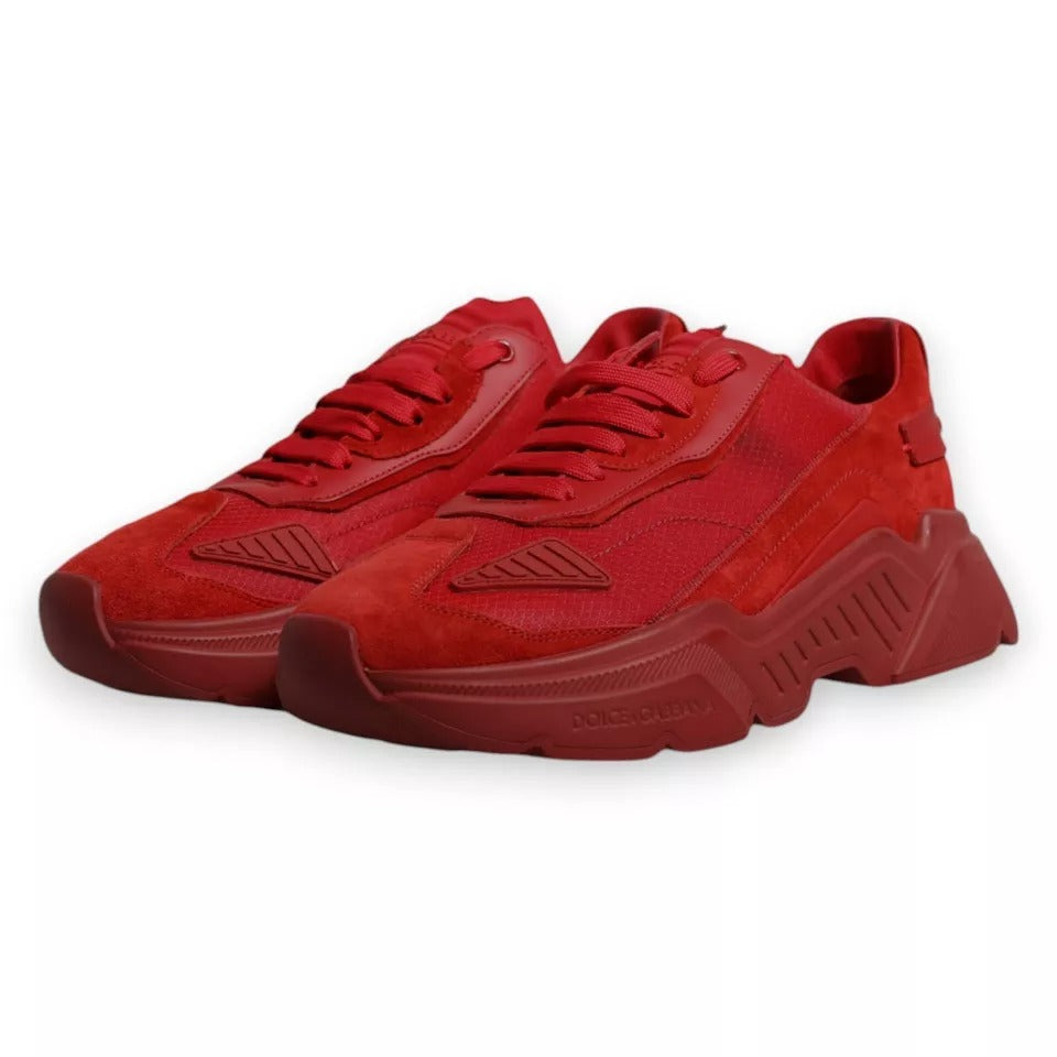 Dolce & Gabbana Red Leather Daymaster Low Top Sneakers Shoes Dolce & Gabbana