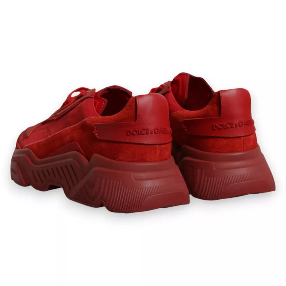 Dolce & Gabbana Red Leather Daymaster Low Top Sneakers Shoes Dolce & Gabbana