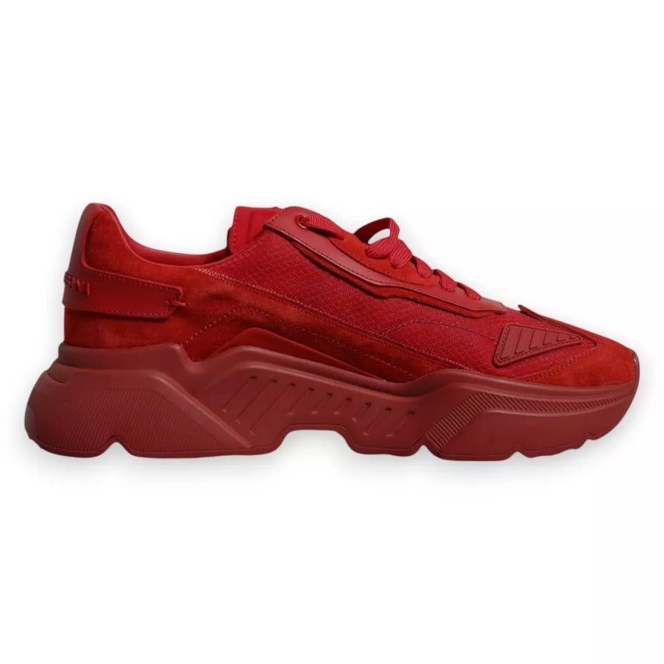 Dolce & Gabbana Red Leather Daymaster Low Top Sneakers Shoes Dolce & Gabbana