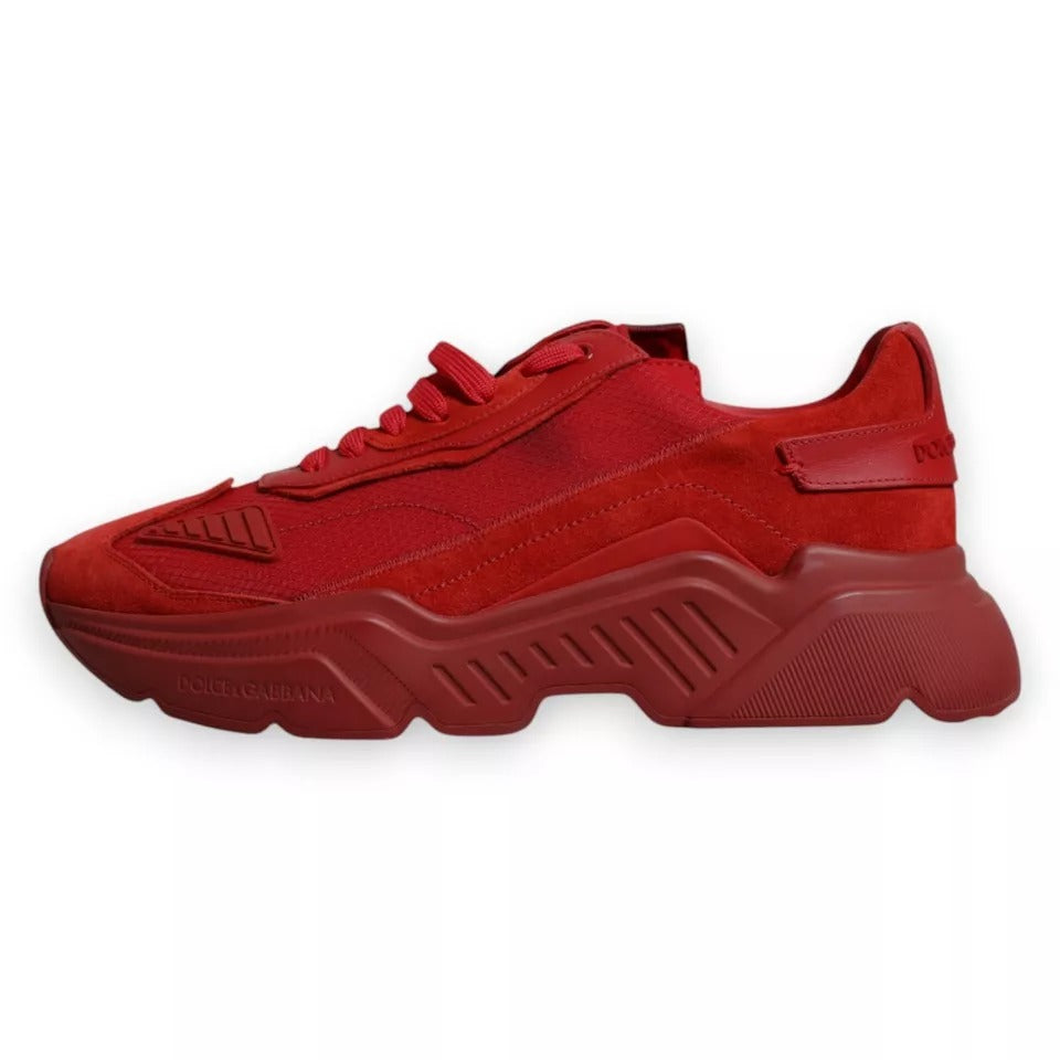 Dolce & Gabbana Red Leather Daymaster Low Top Sneakers Shoes Dolce & Gabbana