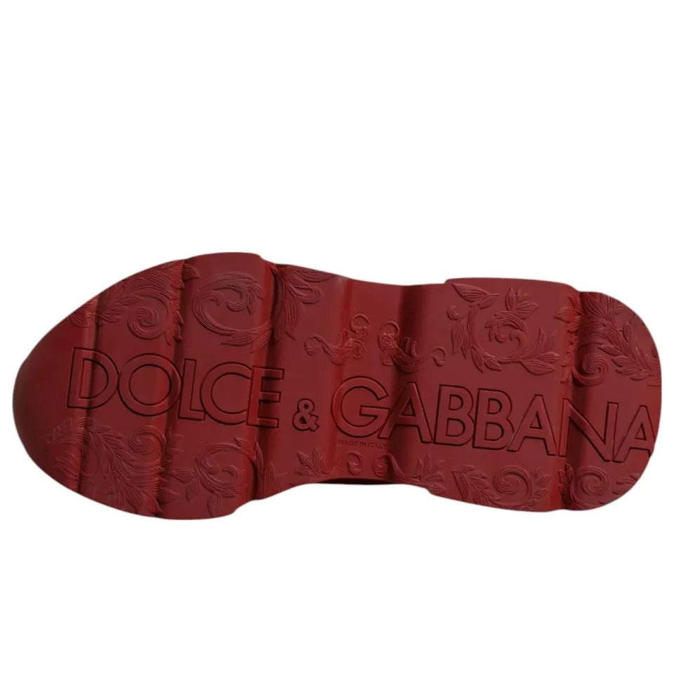 Dolce & Gabbana Red Leather Daymaster Low Top Sneakers Shoes Dolce & Gabbana