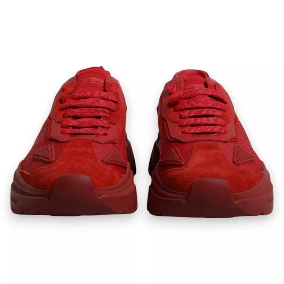 Dolce & Gabbana Red Leather Daymaster Low Top Sneakers Shoes Dolce & Gabbana