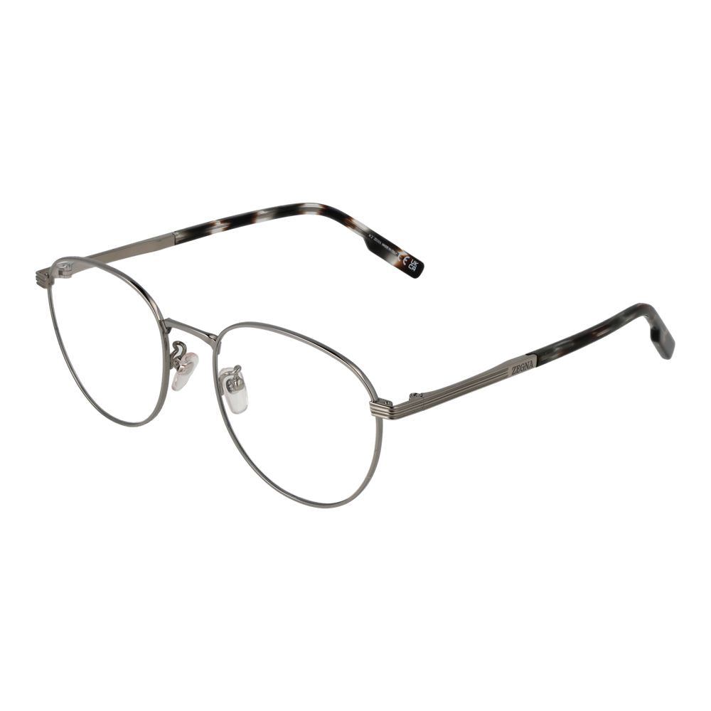 Ermenegildo Zegna gray titanium glasses frames with sleek, modern design and lightweight construction.