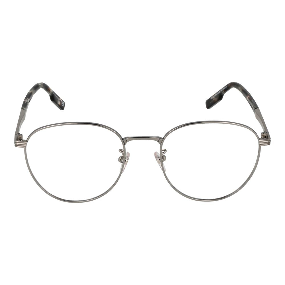 Ermenegildo Zegna gray titanium eyeglass frames with sleek design and lightweight metal construction.