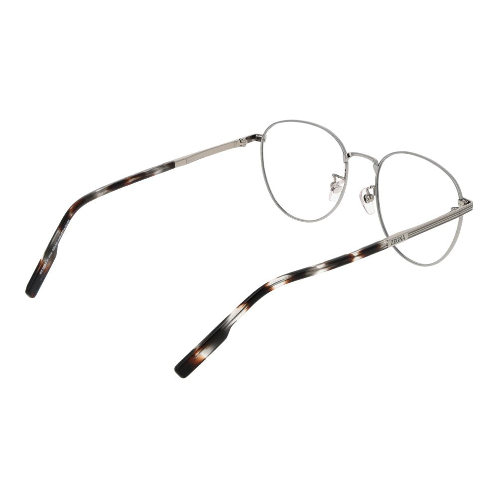 Ermenegildo Zegna gray titanium eyeglass frames with sleek, modern design and lightweight construction.