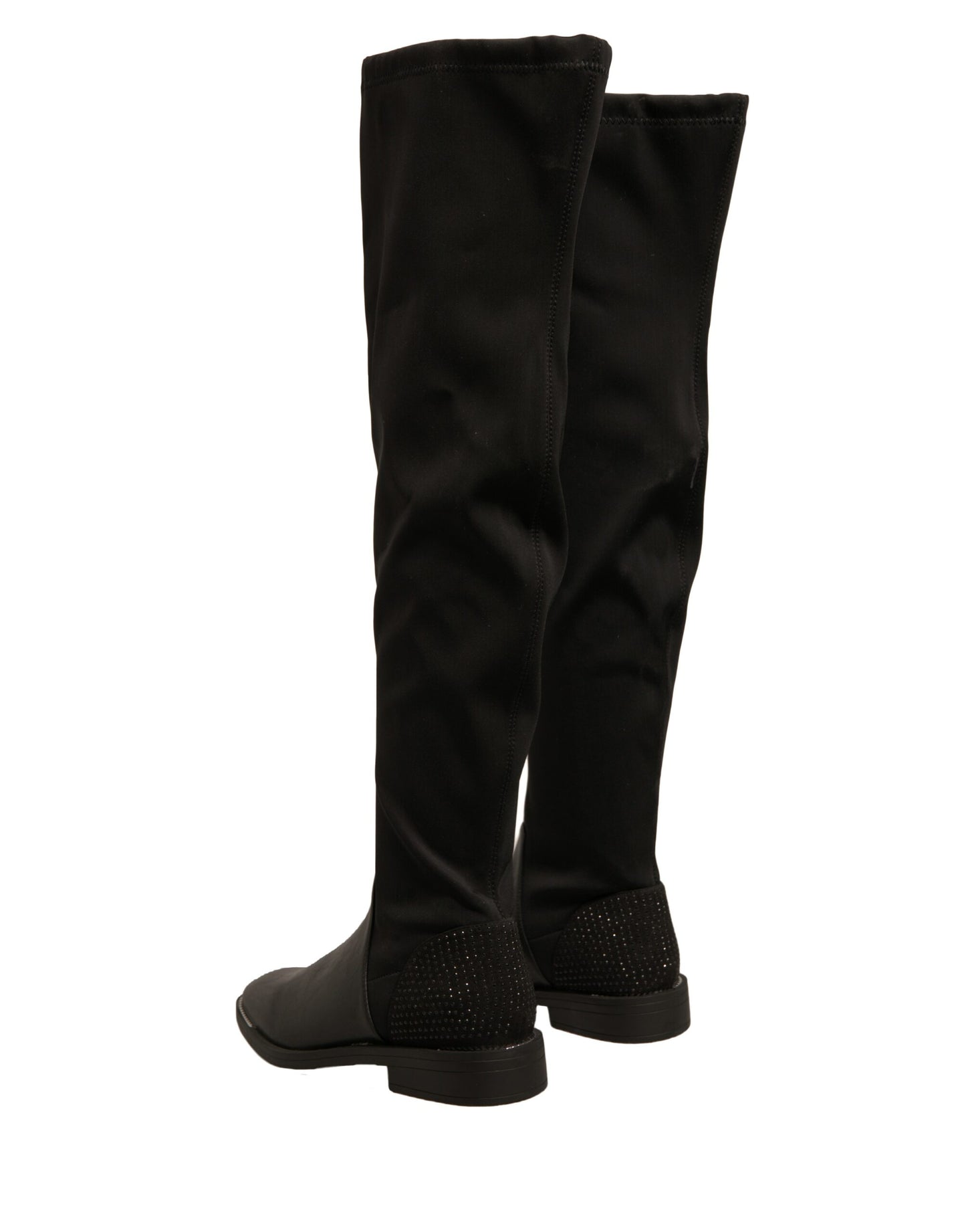 MY TWIN Black Leather Suede Flats High Boots Shoes MY TWIN