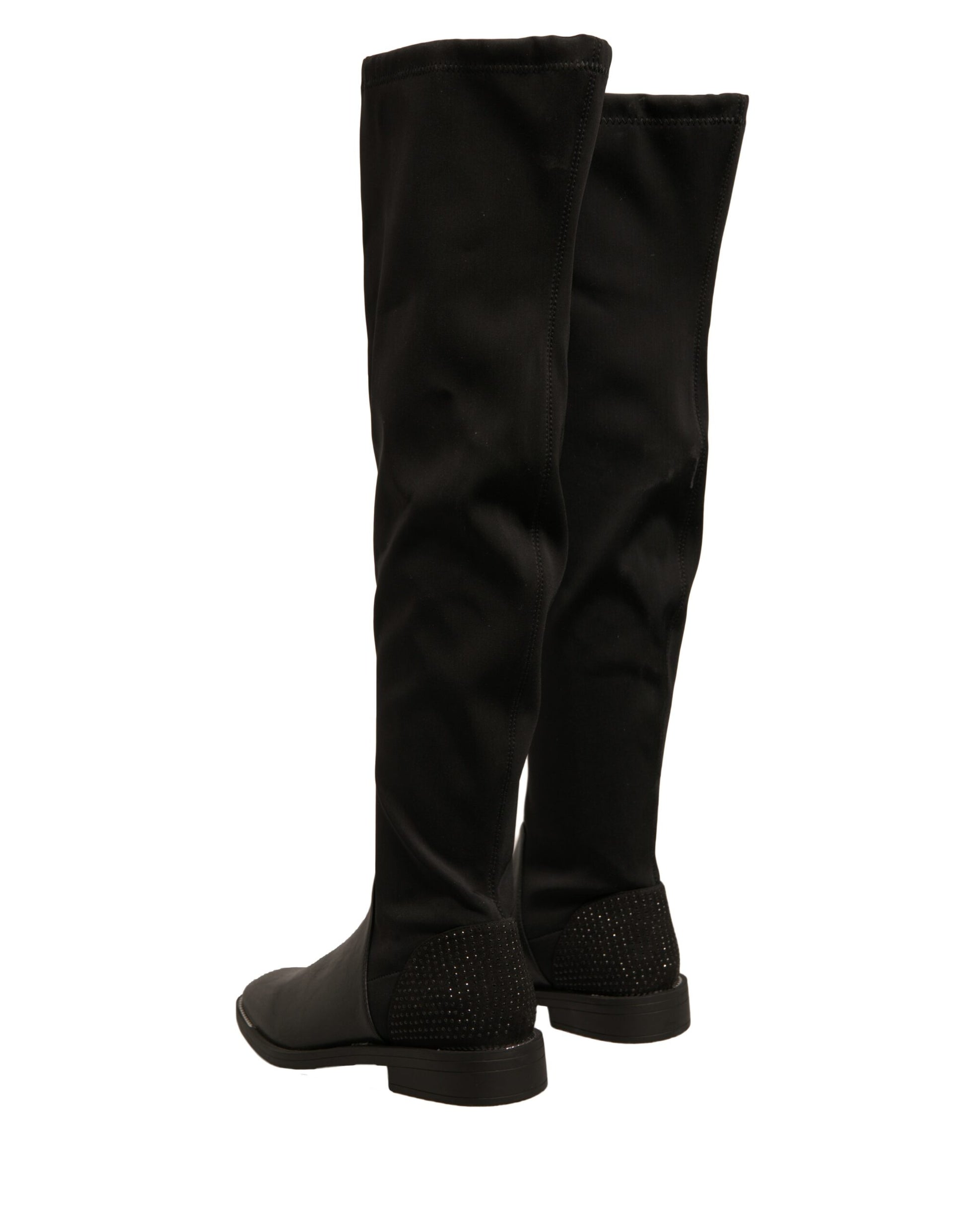 MY TWIN Black Leather Suede Flats High Boots Shoes MY TWIN