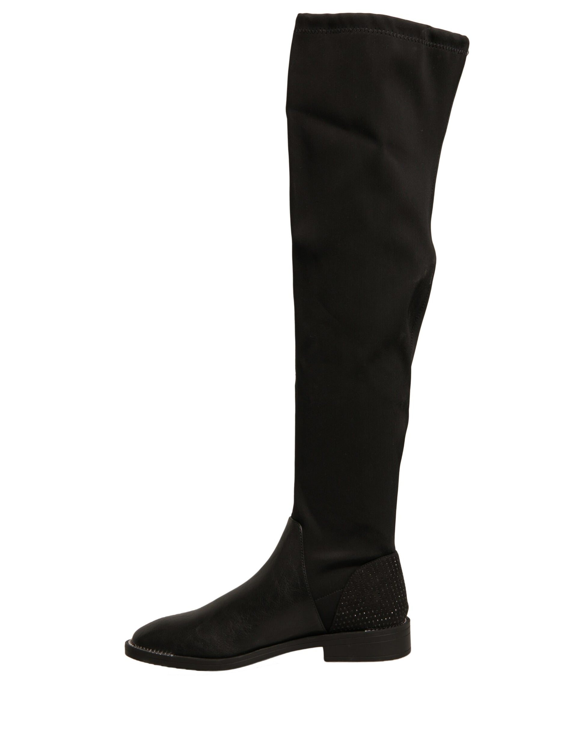 MY TWIN Black Leather Suede Flats High Boots Shoes MY TWIN