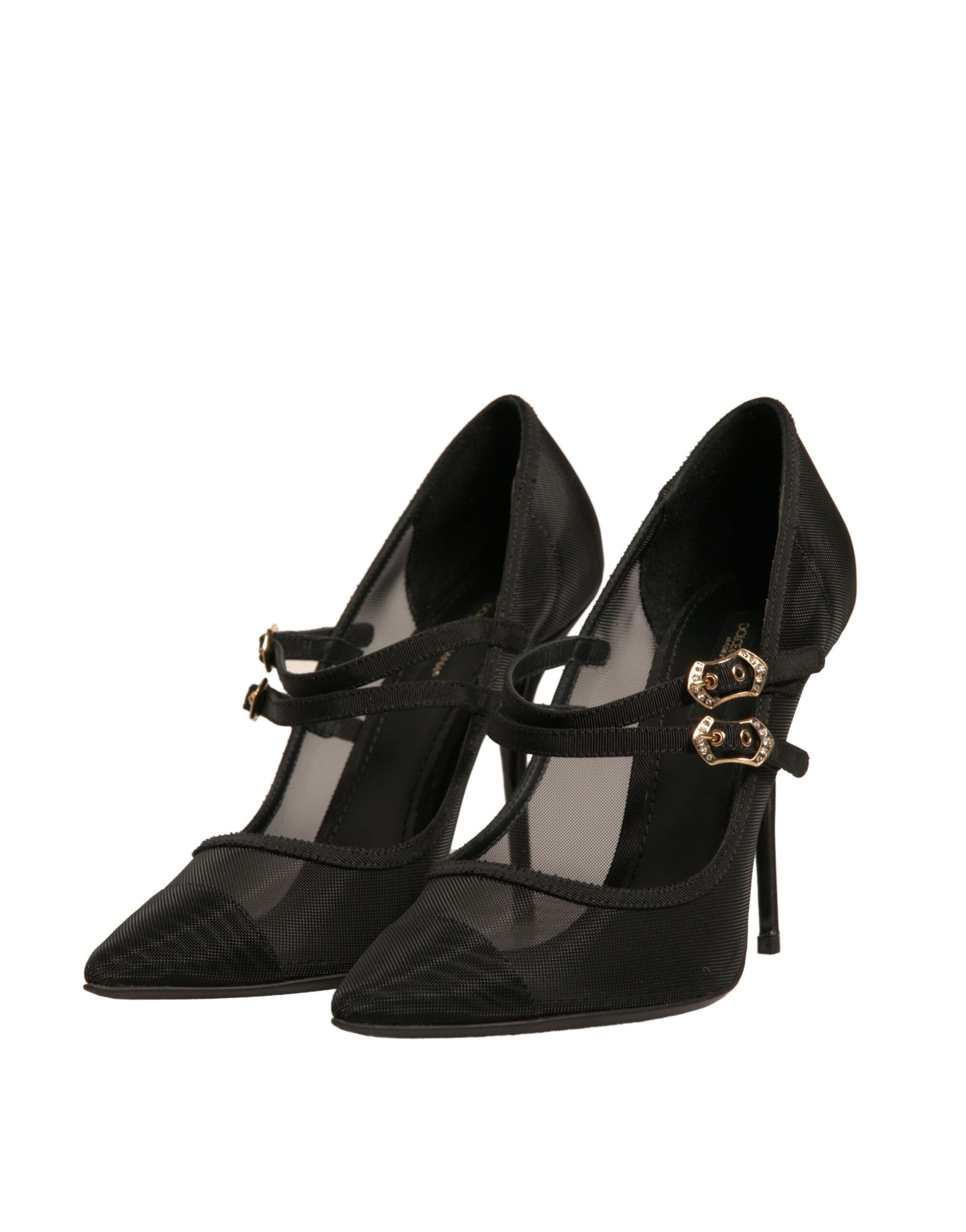 Dolce & Gabbana Black Mesh Mary Jane High Heels Pumps Shoes Dolce & Gabbana