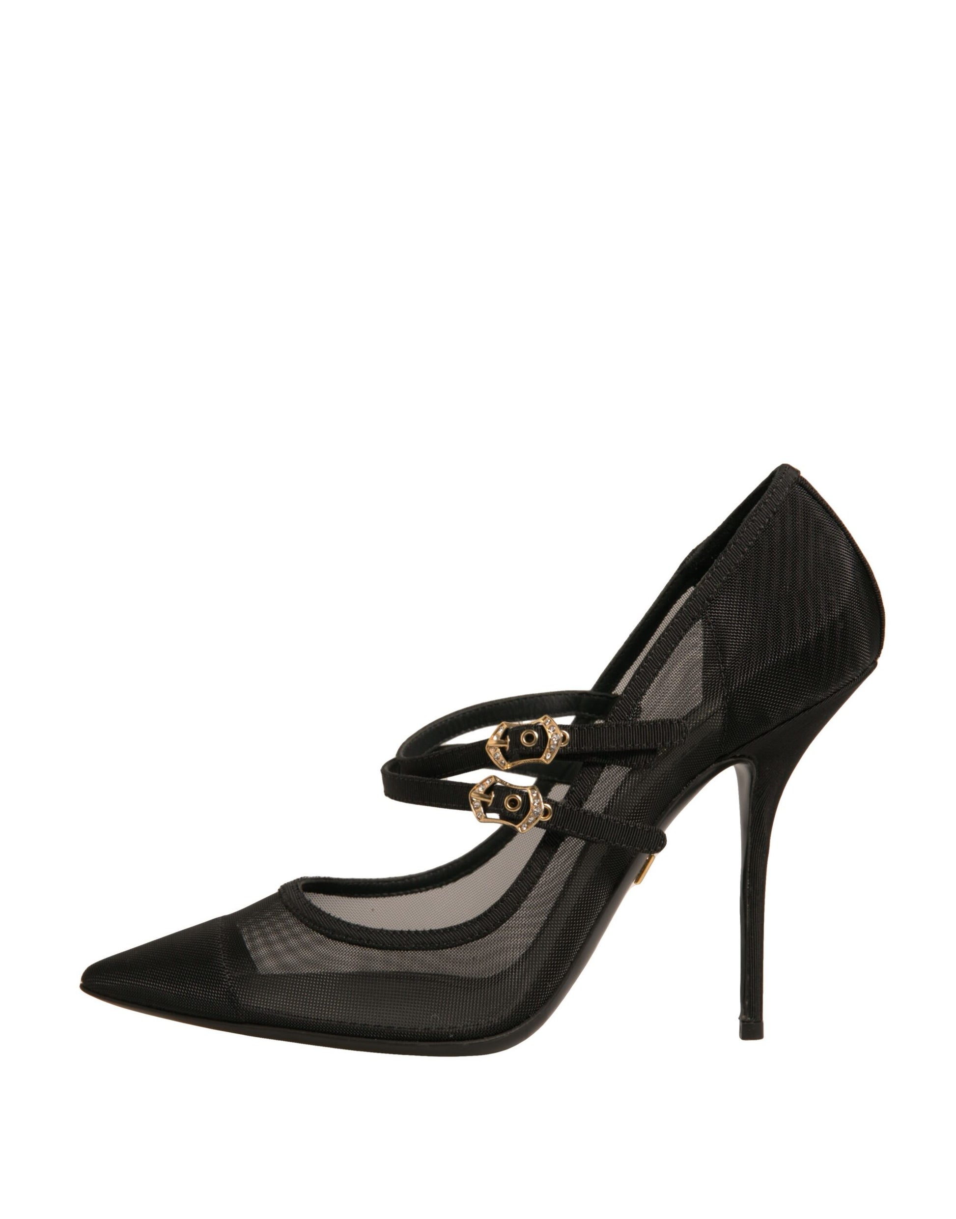 Dolce & Gabbana Black Mesh Mary Jane High Heels Pumps Shoes Dolce & Gabbana