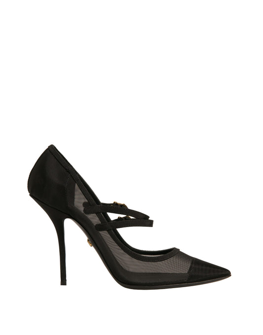 Dolce & Gabbana Black Mesh Mary Jane High Heels Pumps Shoes Dolce & Gabbana
