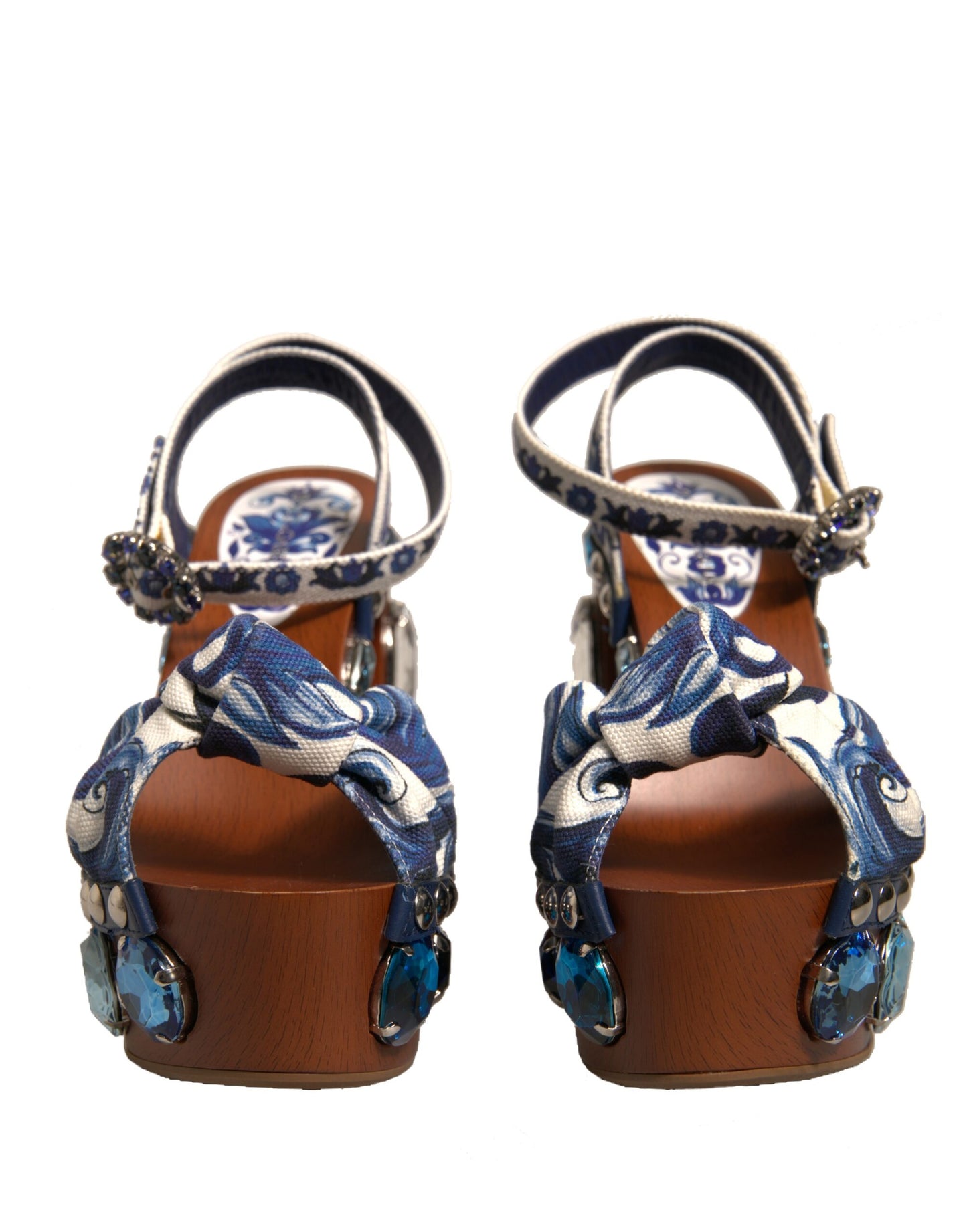 Dolce & Gabbana Multicolor Majolica Embellished Wedge Sandals Shoes Dolce & Gabbana