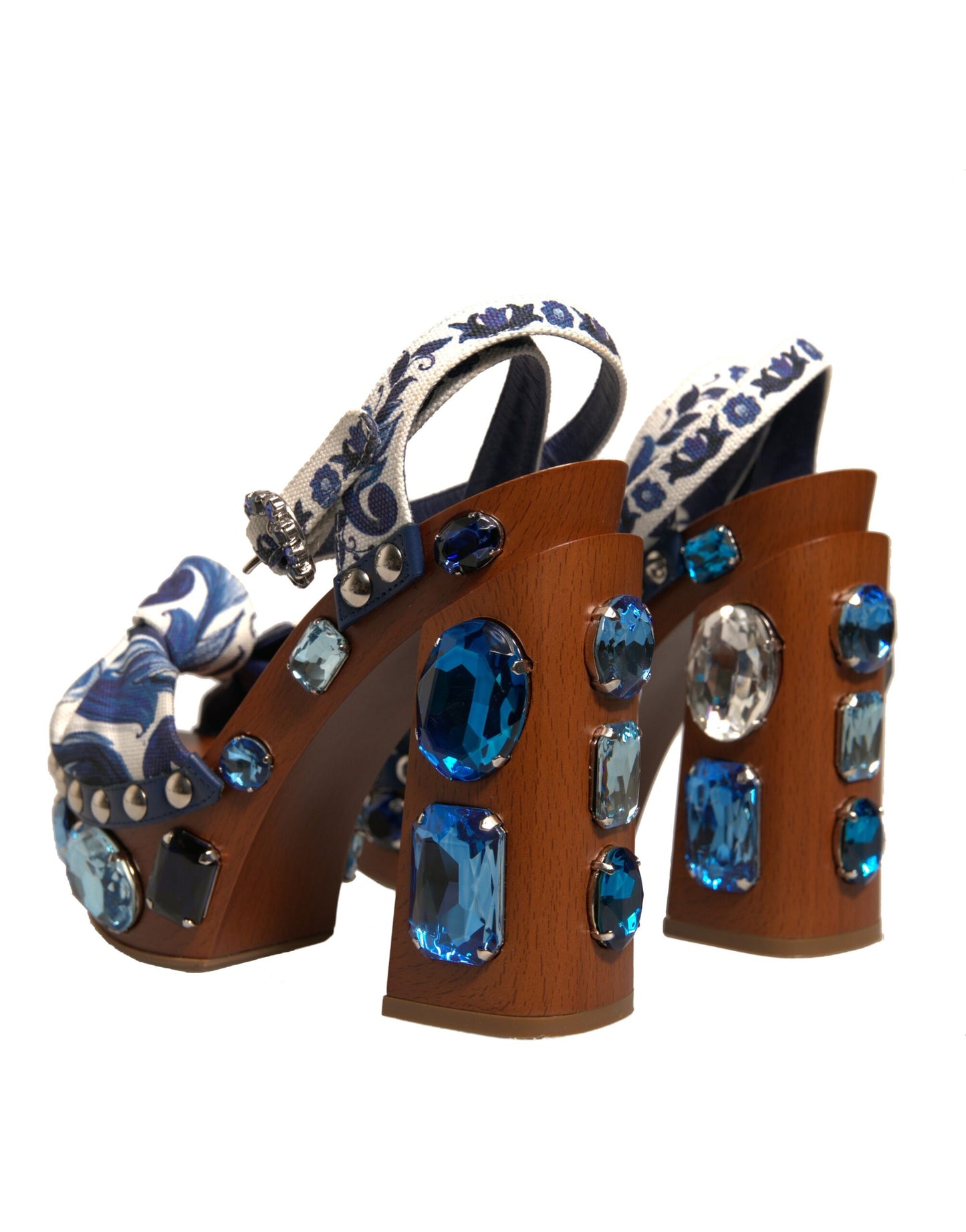 Dolce & Gabbana Multicolor Majolica Embellished Wedge Sandals Shoes Dolce & Gabbana